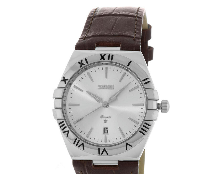 Наручные часы skmei 9257lsibn-b silver/brown-leather (man)