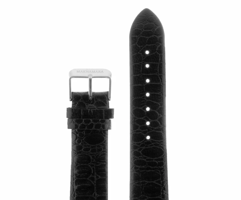 Ремешки maknamara 20 мм змея чер. Подложка сер заст МР-20014