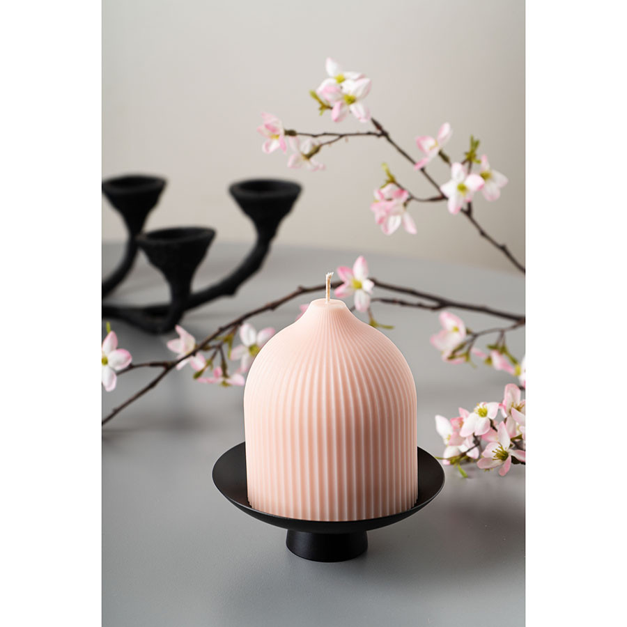 Свеча декоративная бежево-розового цвета из коллекции edge, 10,5 см