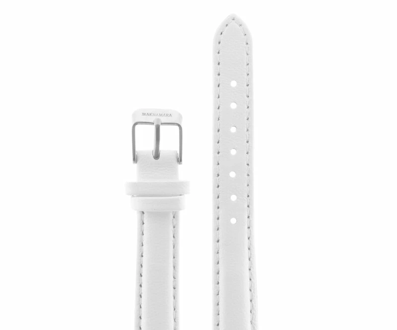 Ремешки maknamara 14 мм бел мат сереб заст mp-14119