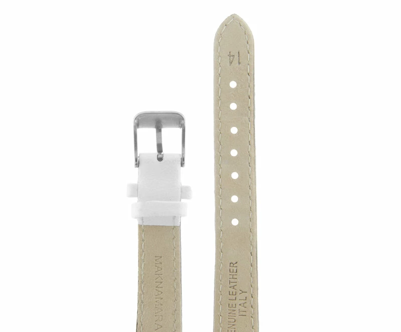 Ремешки maknamara 14 мм бел мат сереб заст mp-14119