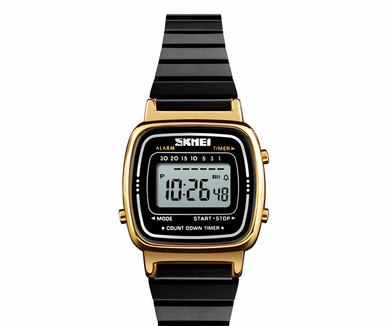 Наручные часы skmei 1901sgdbk gold case black steel