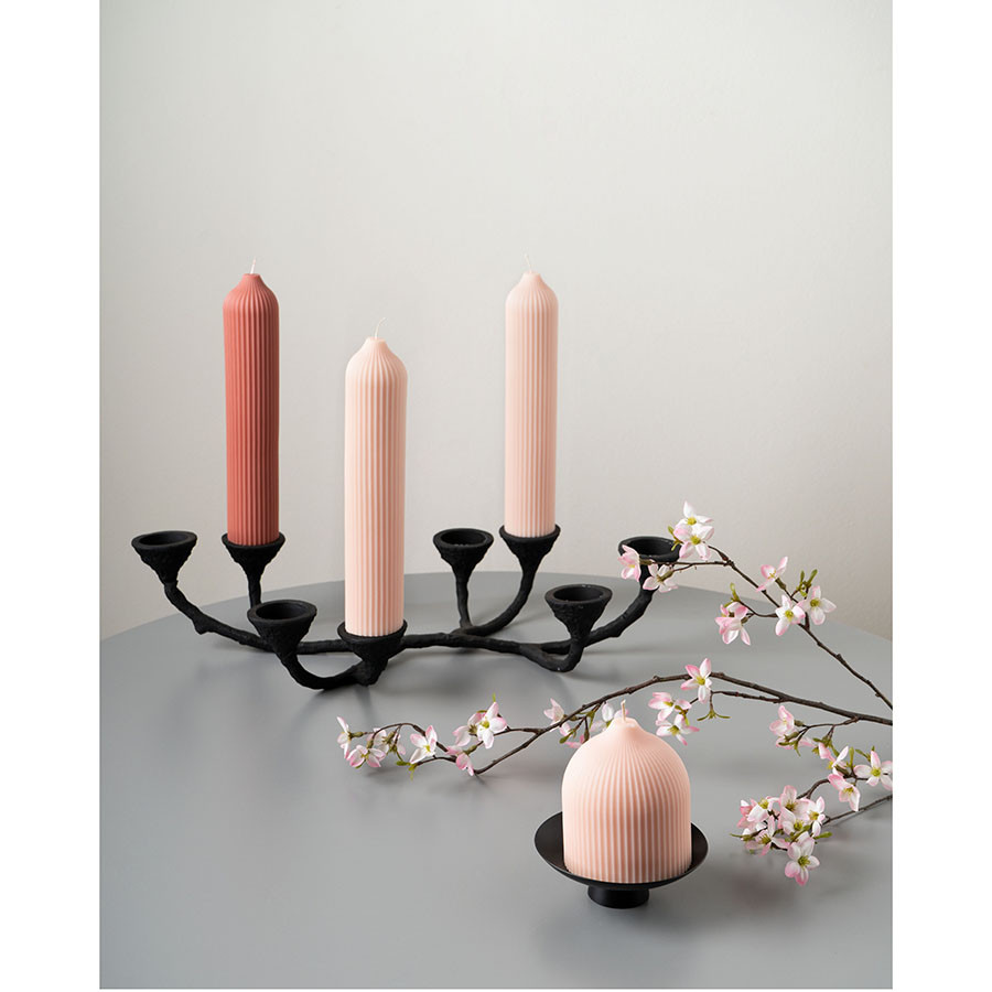 Свеча декоративная бежево-розового цвета из коллекции edge, 25,5 см
