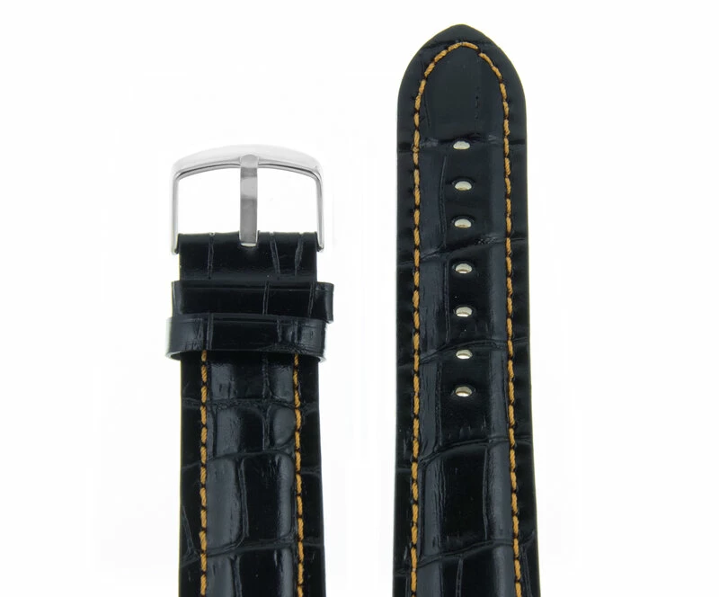 Ремешки velengton 24 черн croco с оранж строч