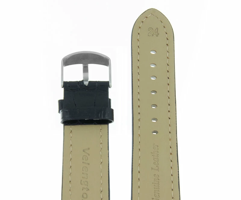 Ремешки velengton 24 черн croco с оранж строч