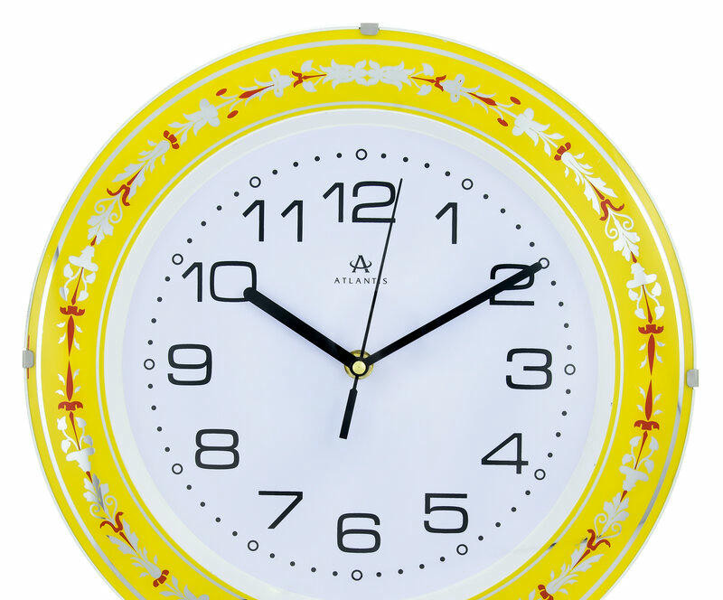 Настенные часы atlantis tld-35075b yellow