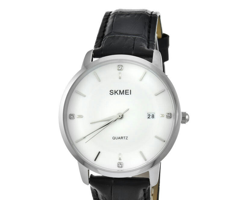 Наручные часы skmei 1801lsiwt silver/white-black leather