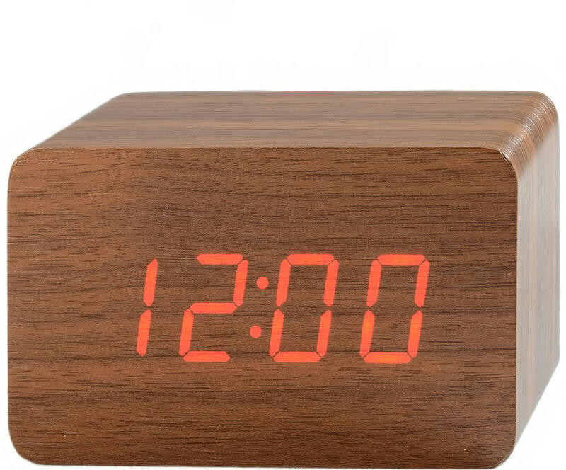 Сетевые часы vst863-1 крас.цифры (темно-коричневый)+usb кабель (без адаптера)