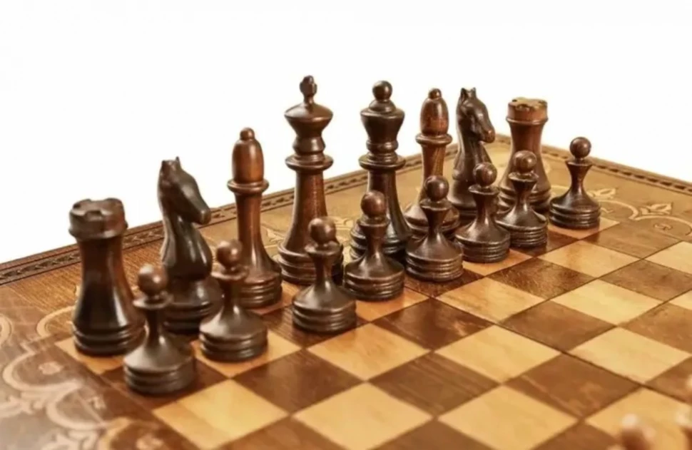 Шахматы + нарды резные "Бесконечность" 50, Mkhitaryan