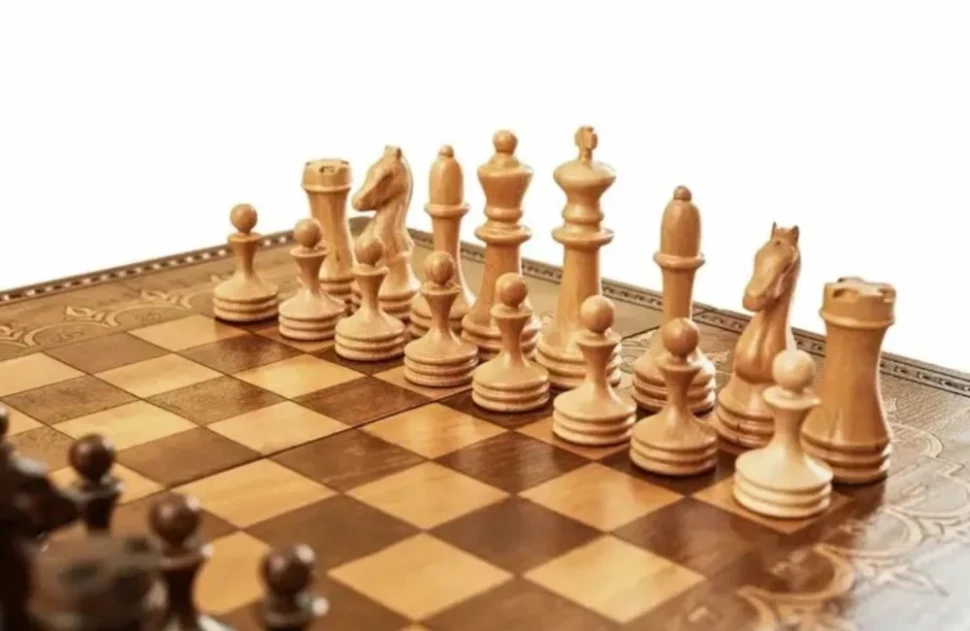 Шахматы + нарды резные "Бесконечность" 50, Mkhitaryan