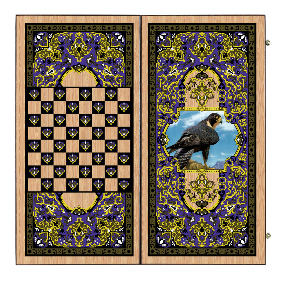 Нарды + Шашки Сирия Сокол большие (Россия, дерево, 60 см), Partida