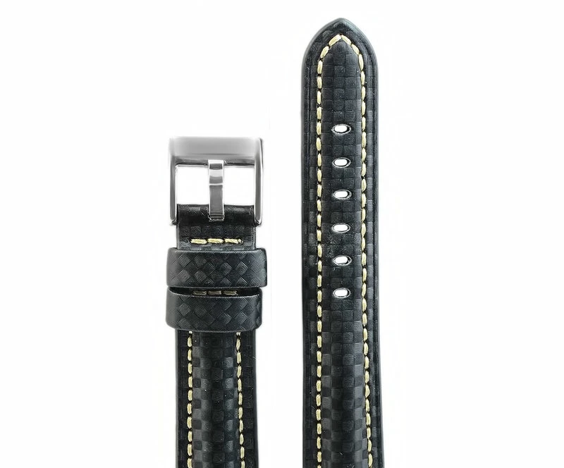 Ремешки "kmv" s-374 (1.22), 18 р-р, чер с бел стр.