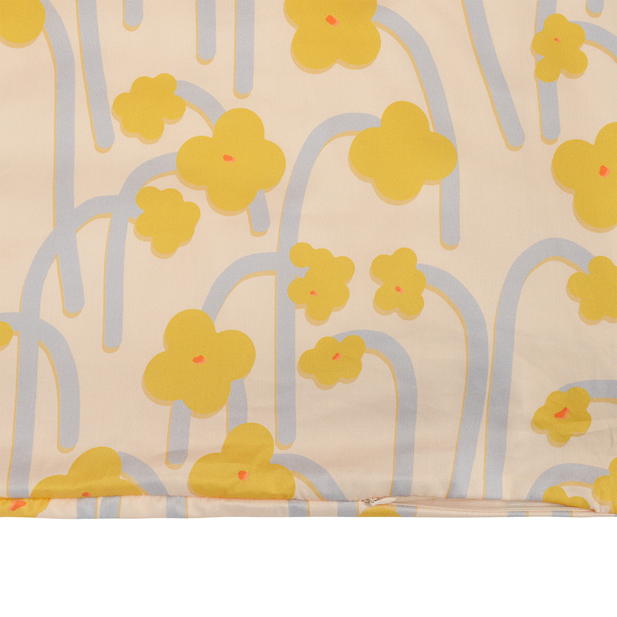 Комплект постельного белья горчичного цвета с принтом Полярный цветок из коллекции scandinavian touch, 150х200 см