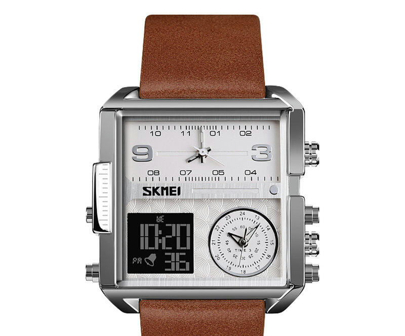 Наручные часы skmei 1584lsibn silver brown leather belt