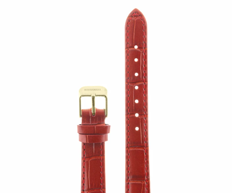 Ремешки maknamara 14 мм крас крокодил зол заст mp-14085
