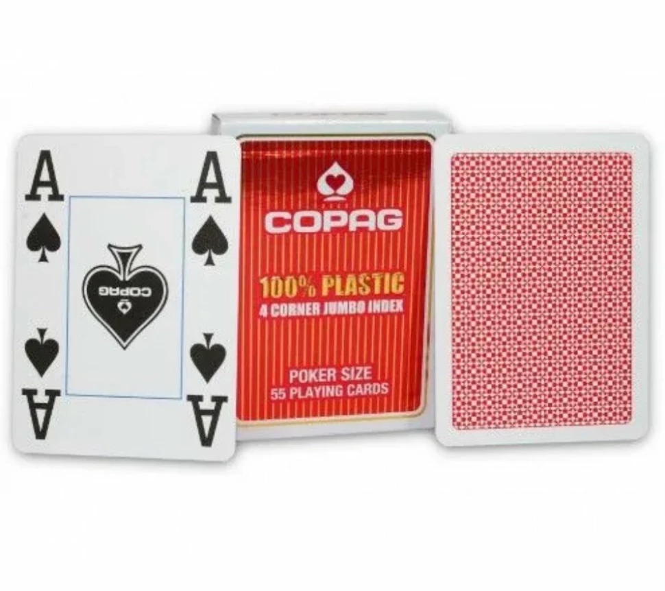 Карты "Copag 4 Corner Jumbo index" красная рубашка