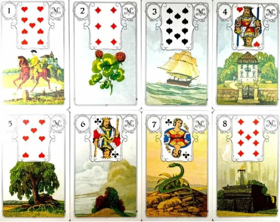 Карты Таро "Mille Lenormand Blue Owl Premium Edition" / Колода Ленорман Синяя Сова Премиум Издание