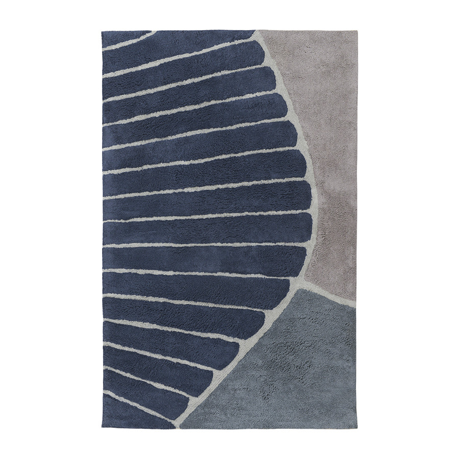 Ковер из хлопка с рисунком tea plantation серого цвета из коллекции terra, 120х180 см