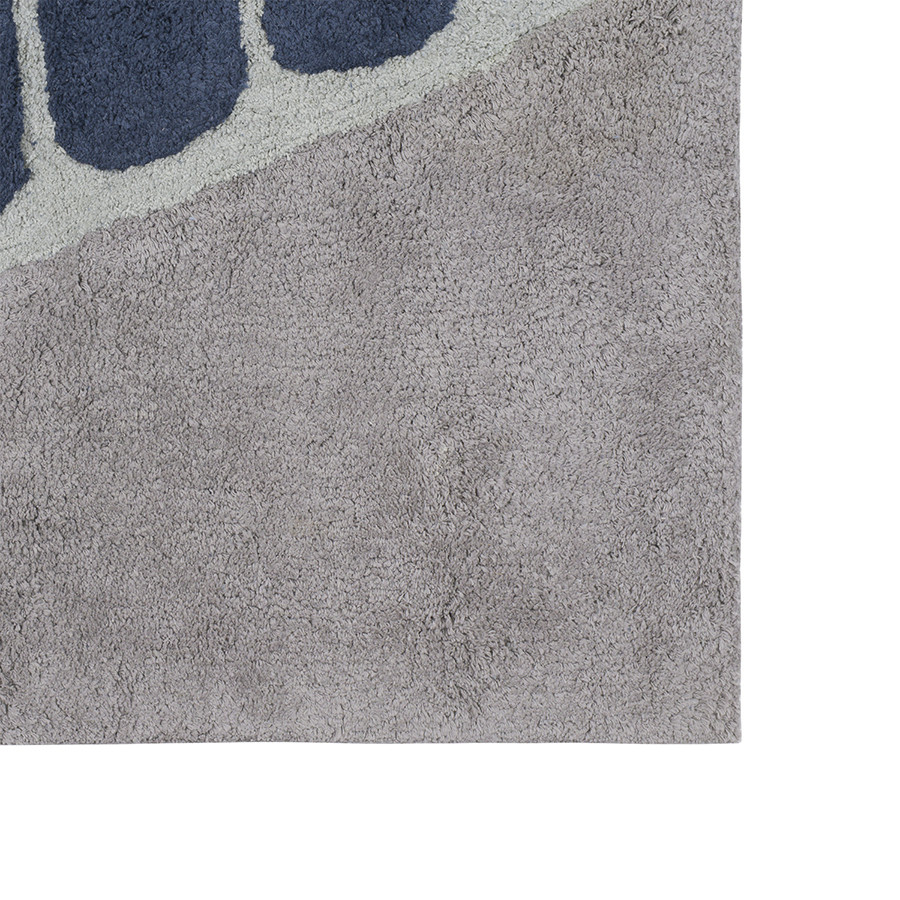 Ковер из хлопка с рисунком tea plantation серого цвета из коллекции terra, 120х180 см