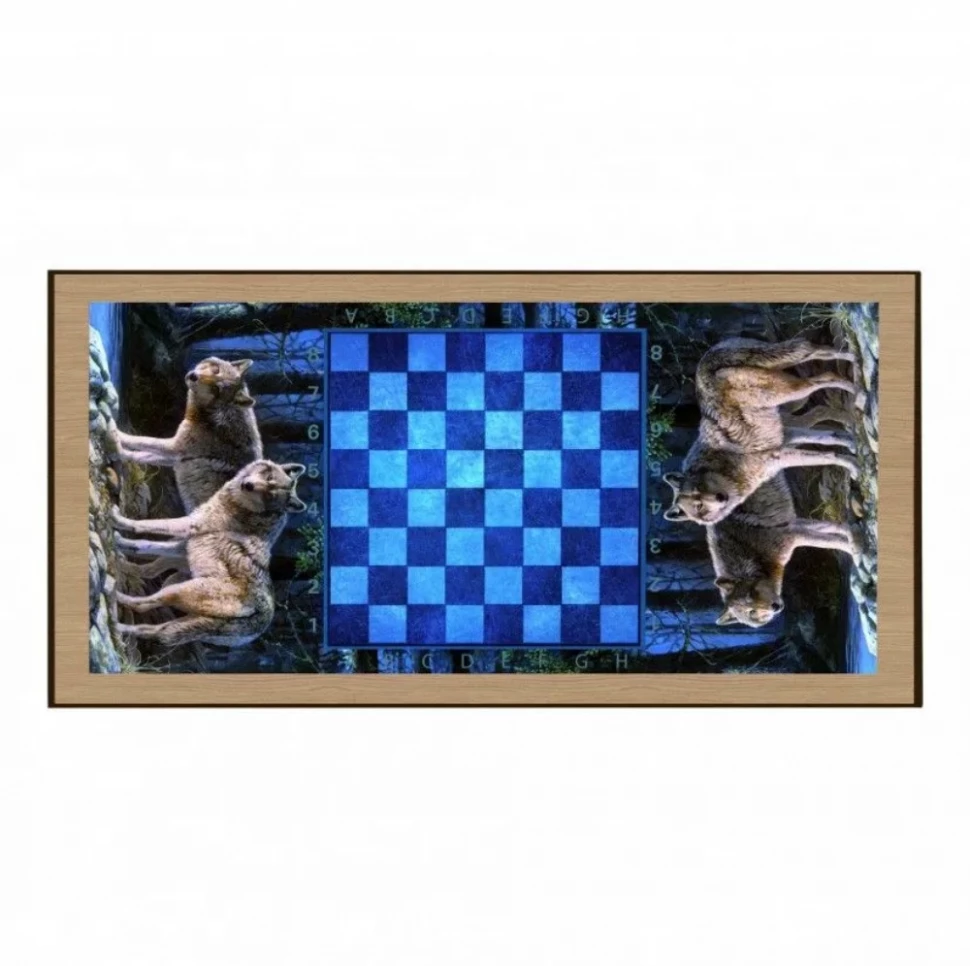 Нарды + Шашки Сирия Волки в лесу большие (Россия, дерево, 60 см), Partida