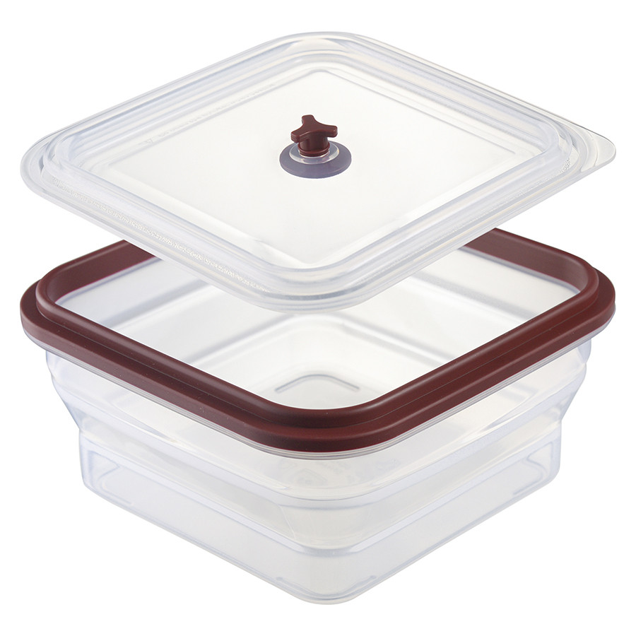 Контейнер для переноски и хранения силиконовый квадратный складной silikobox, 1,2 л, темно-сливовый