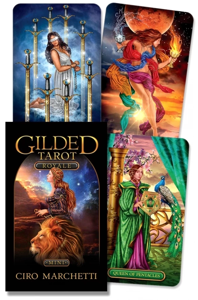 Карты Таро "Gilded Tarot Royale mini Cards" Llewellyn / Королевское Золотое таро мини