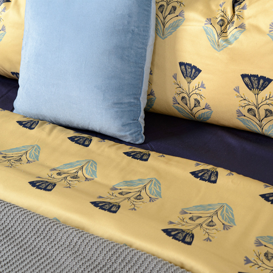 Комплект постельного белья из сатина с принтом "Летний цветок" из коллекции russian north, 150х200 см
