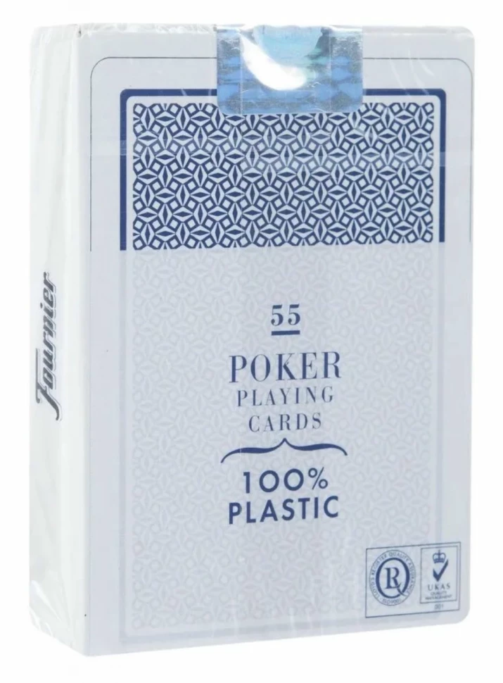 Карты "Fournier no. 2800 jumbo index blue" 100% пластик