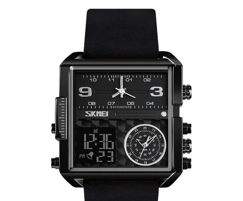 Наручные часы skmei 1584lbkbk black black leather belt