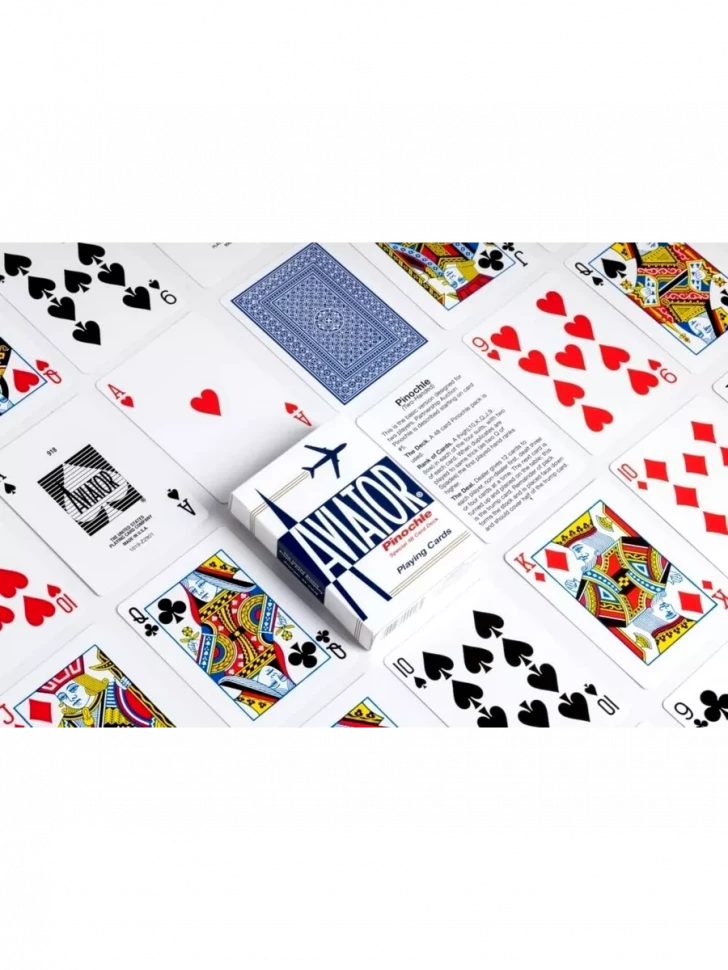Карты "Aviator pinochle blue"