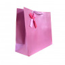Бумажный подарочный пакет 12х27х30(розовый с бантом)