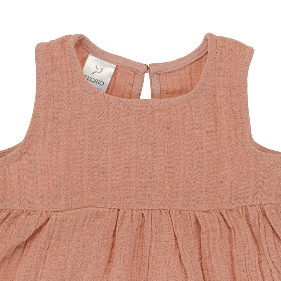 Платье без рукава из хлопкового муслина цвета пыльной розы из коллекции essential 3-4y