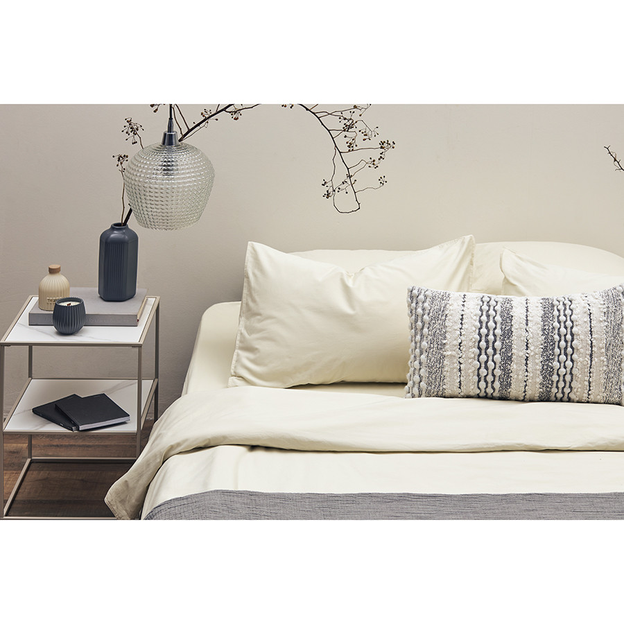 Комплект постельного белья из сатина серо-бежевого цвета с брашинг-эффектом из коллекции essential, 150х200 см