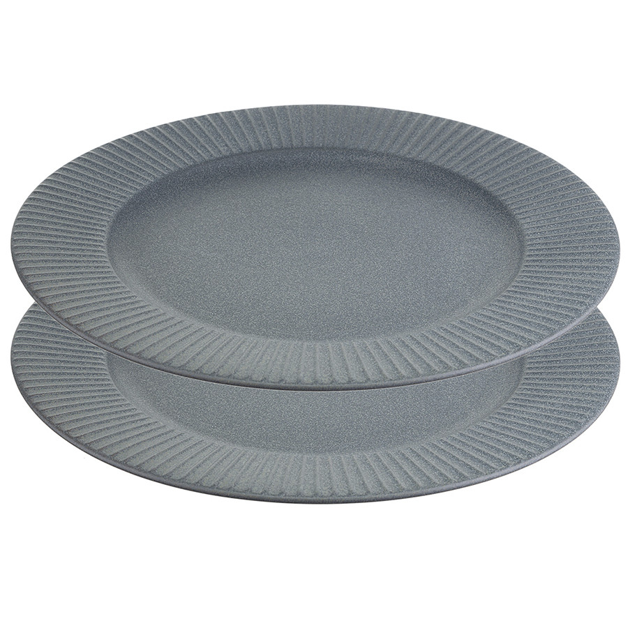 Набор обеденных тарелок soft ripples,  D27 см, серые, 2 шт.