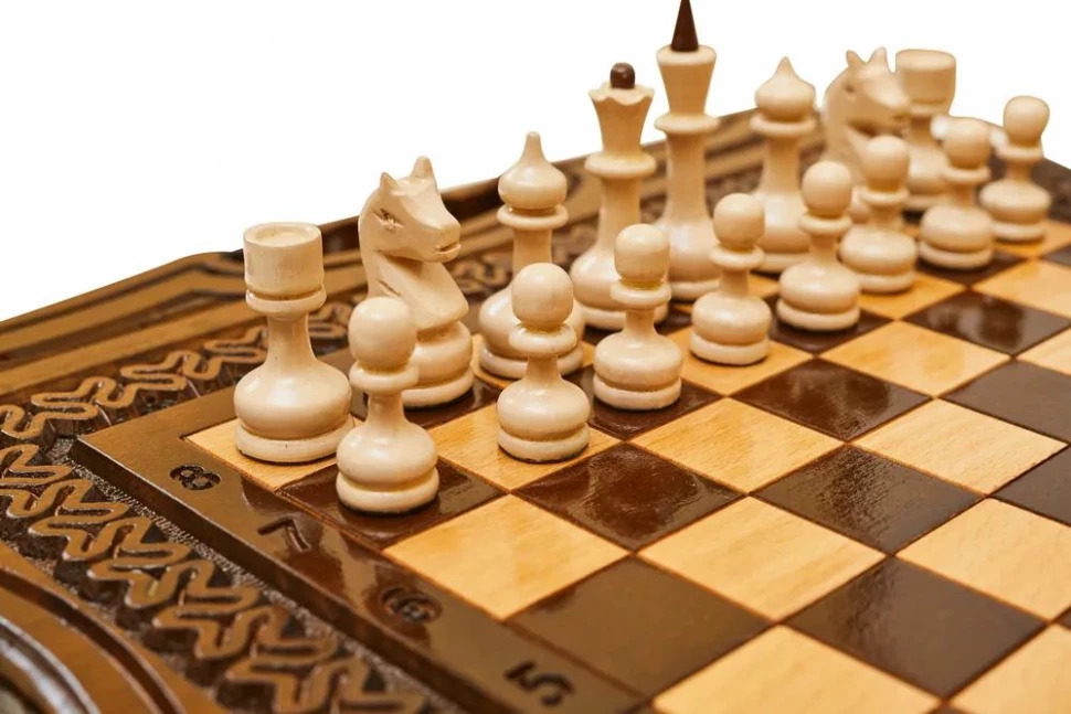 Шахматы + нарды резные Бриз-2 40, Haleyan