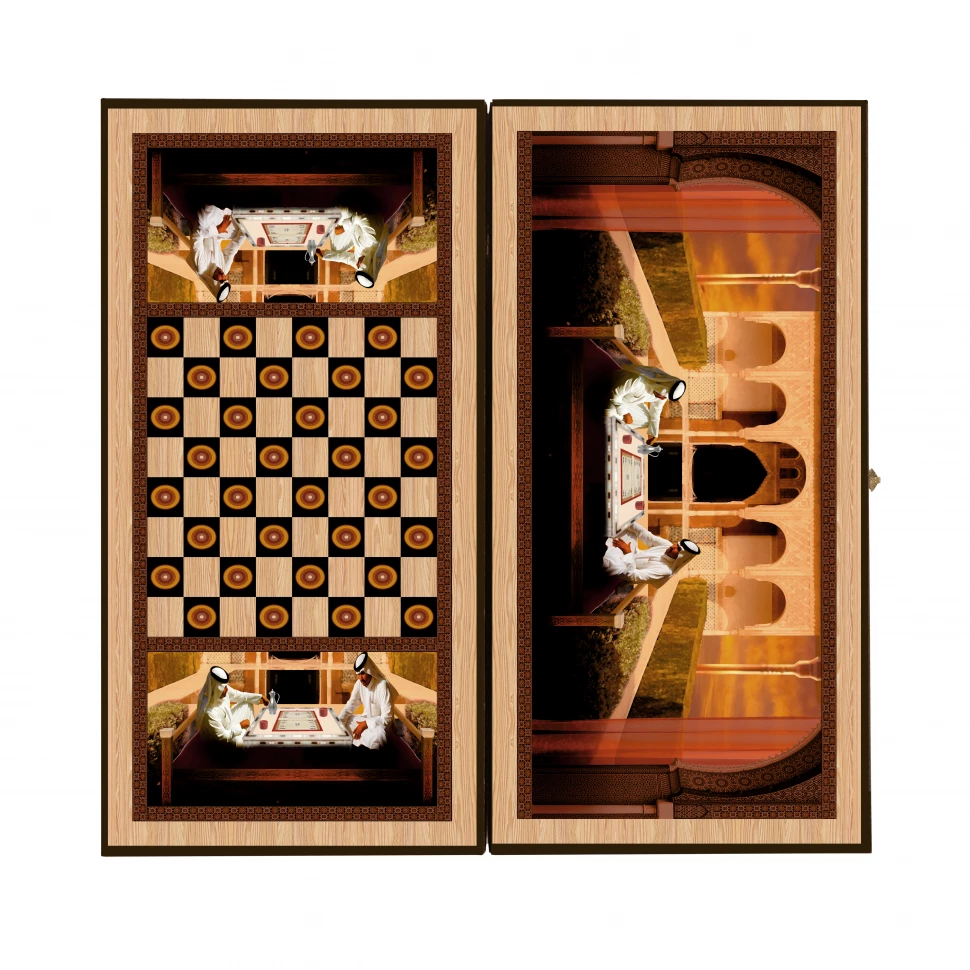 Нарды + Шашки Сирия Шейхи малые (Россия, дерево, 40 см), Partida