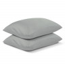 Комплект постельного белья двуспальный из сатина светло-серого цвета из коллекции essential