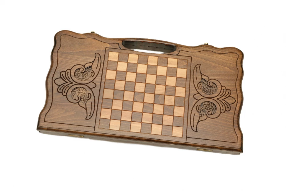 Нарды резные "Медведь" с ручкой 50, Haleyan