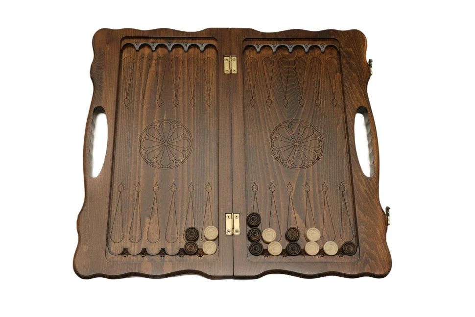 Нарды резные "Медведь" с ручкой 50, Haleyan