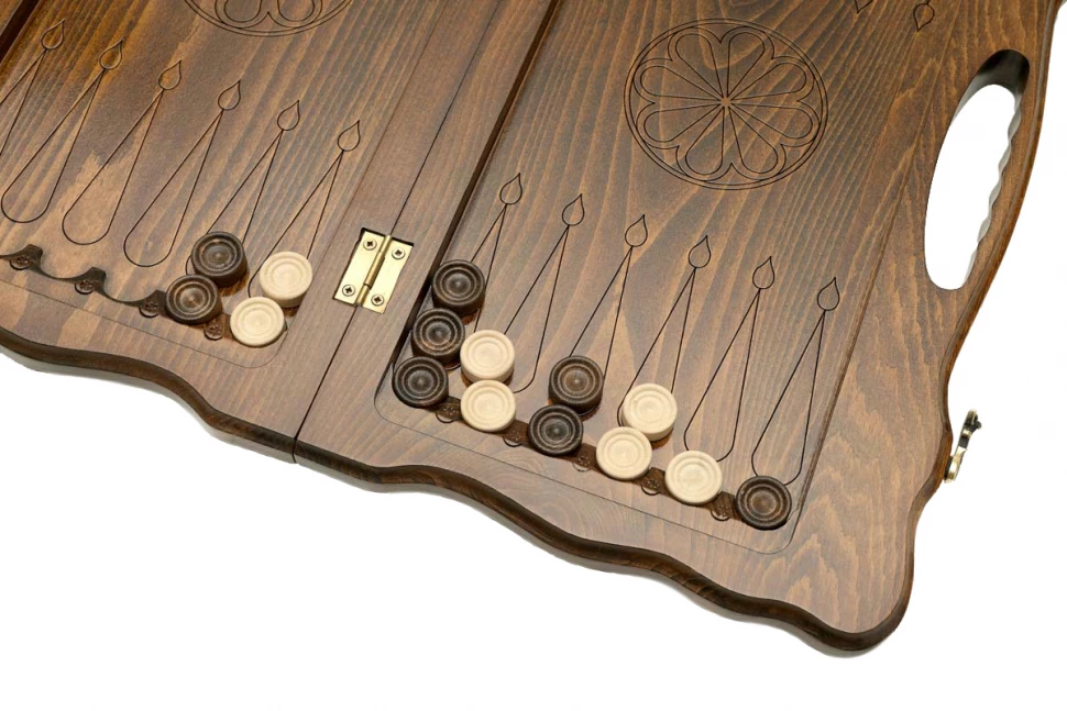 Нарды резные "Медведь" с ручкой 50, Haleyan