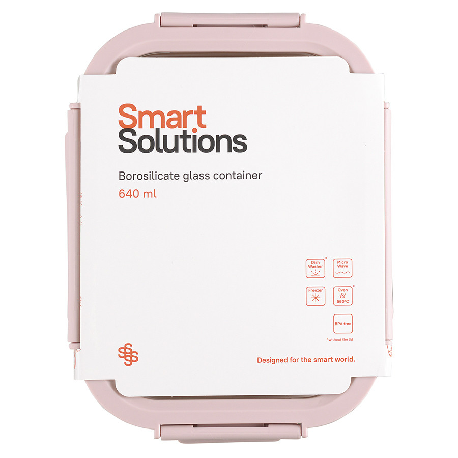 Контейнер для запекания, хранения и переноски продуктов в чехле smart solutions, 640 мл, розовый