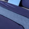 Комплект постельного белья двуспальный из сатина темно-синего цвета из коллекции essential