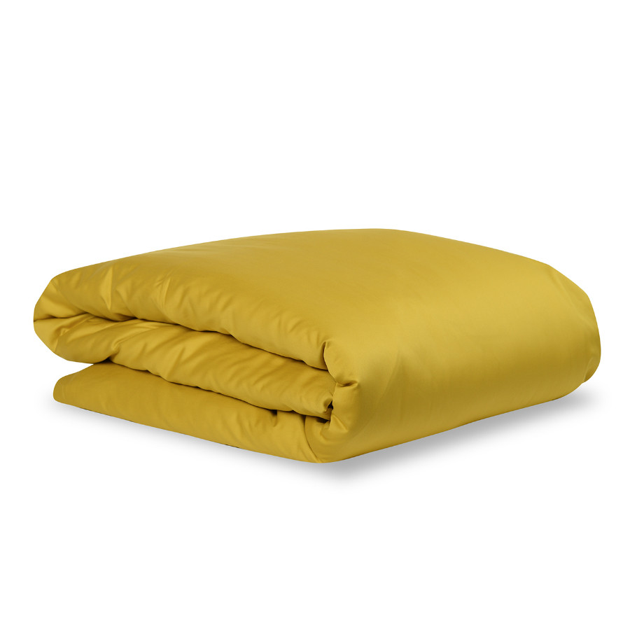 Комплект постельного белья двуспальный из сатина горчичного цвета из коллекции essential