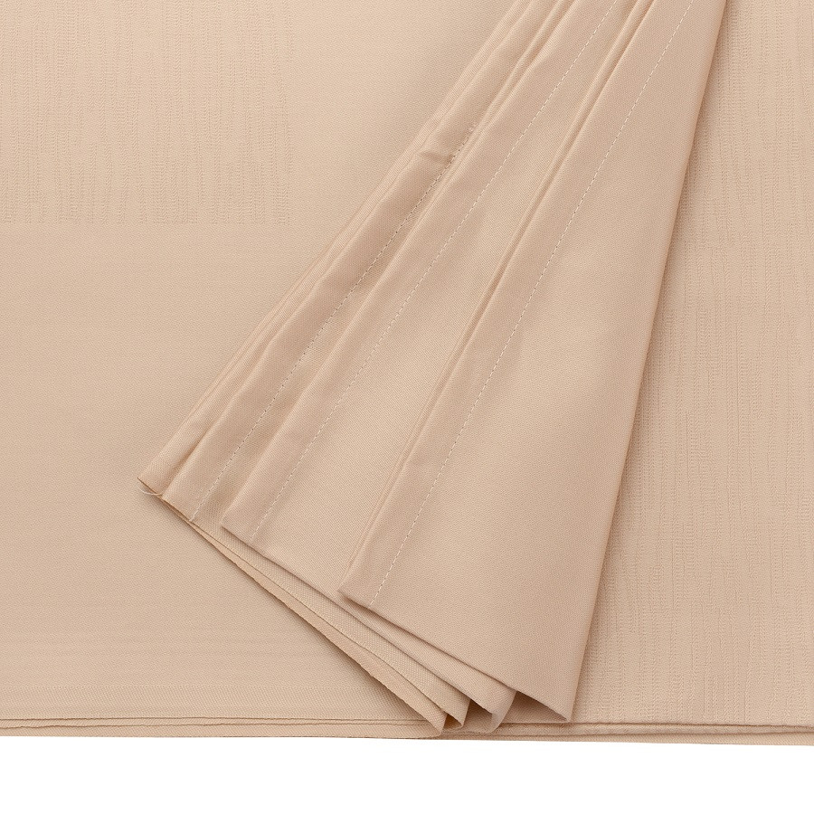 Скатерть жаккардовая бежевого цвета из хлопка с вышивкой из коллекции essential, 180х180 см