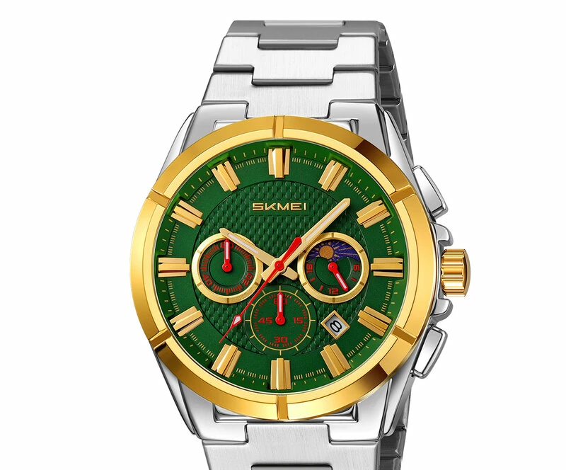 Наручные часы skmei 9355tgdgn silver gold/green