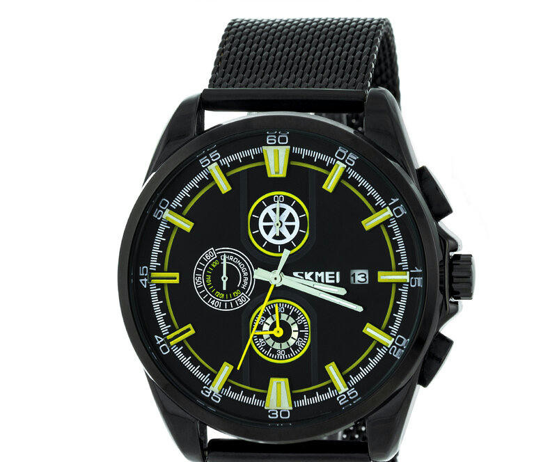 Наручные часы skmei 9181mhyl yellow mesh belt