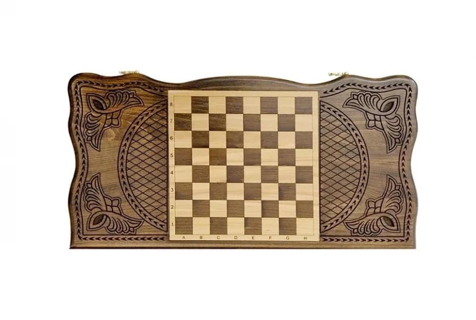 Нарды резные "Тёмный Узор 3" 60, Mirzoyan