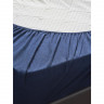 Простыня на резинке из хлопкового трикотажа темно-синего цвета из коллекции essential, 160х200х30 см