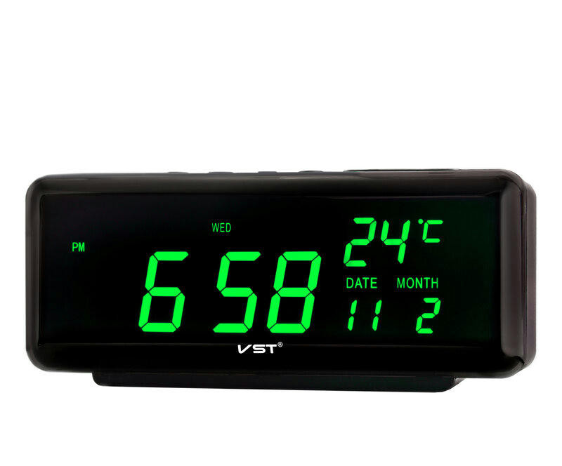 Сетевые часы vst762w-4 220В зел.цифры (дата,температура)+usb кабель (без адаптера)
