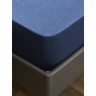 Простыня на резинке из хлопкового трикотажа темно-синего цвета из коллекции essential, 180х200х30 см